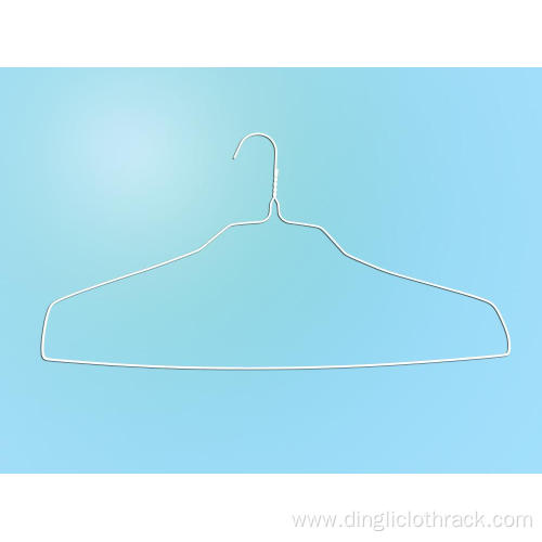 18"14.5g/14G White Powder Square Shoulder Shirt Hanger